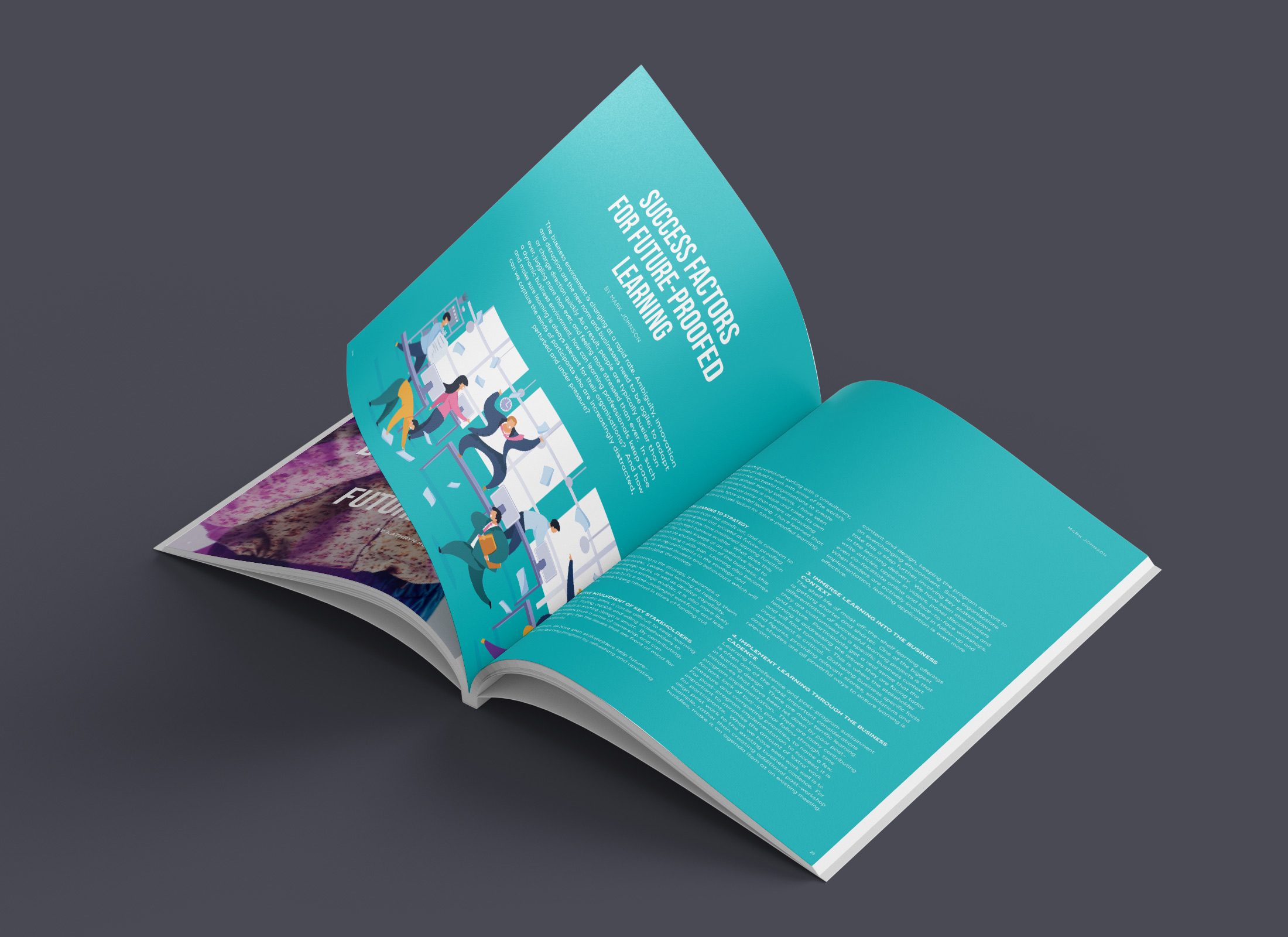 Spread titled Success factors for future-proofed learning, in teal