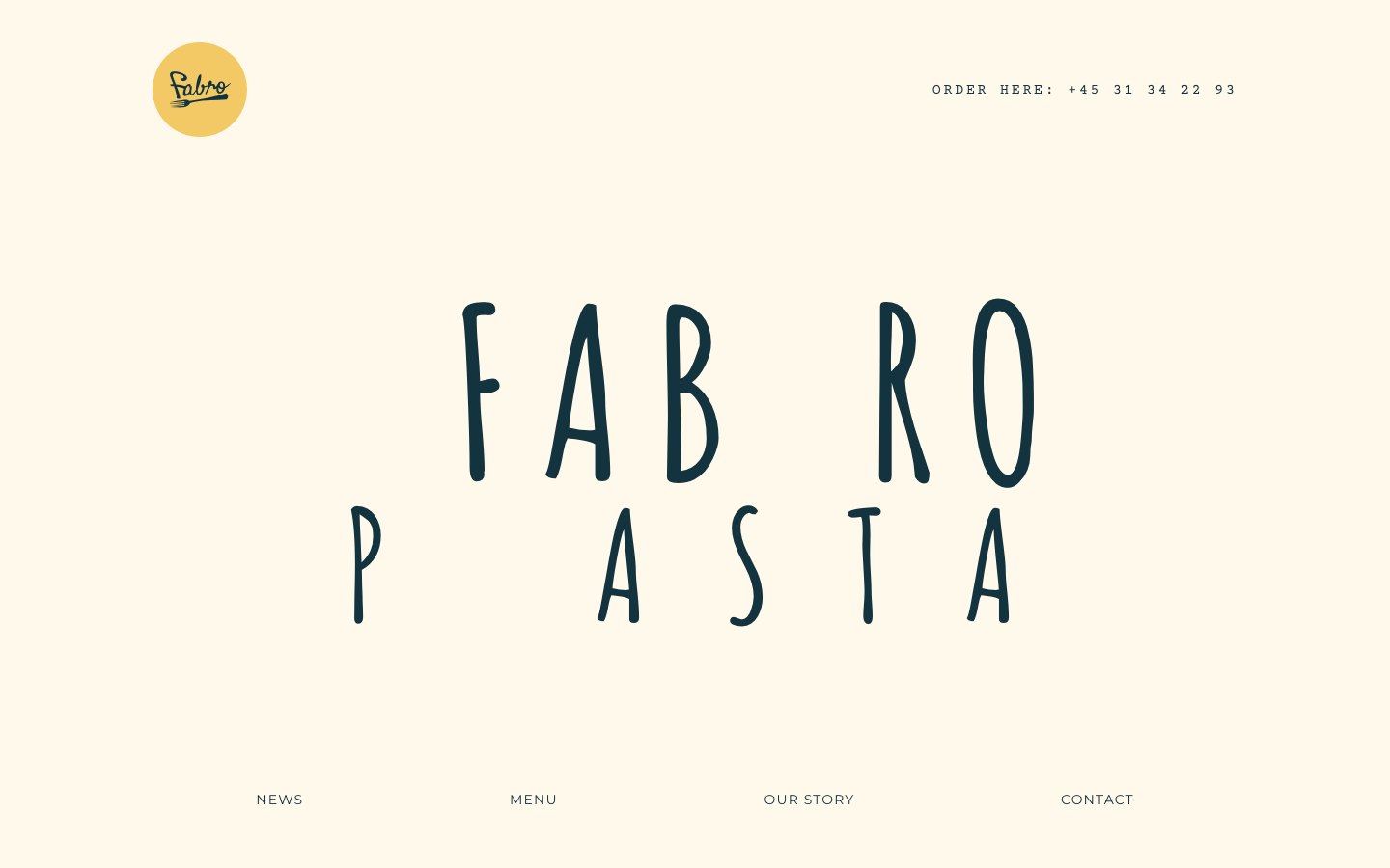Fabro Pasta website screenshot